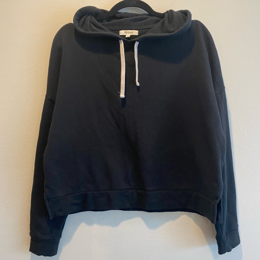 MADEWELL BLACK LIGHTWEIGHT HOODIE